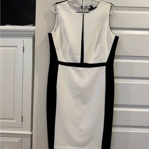 White House Black Market Black and White Midi Dress NWT size 16
